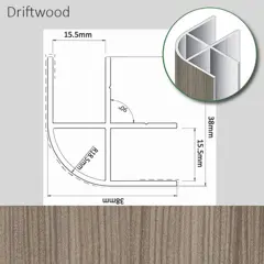 Morland Corner Profile Driftwood Finish 38 x 38 x 2200mm