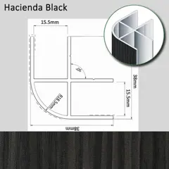 Morland Corner Profile Hacienda Black Finish 38 x 38 x 2200mm