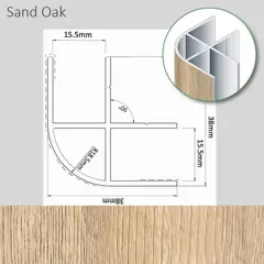 Morland Corner Profile Sand Oak Finish 38 x 38 x 2200mm