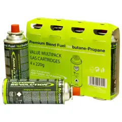 Outdoor Revolution Iso-Butane Fuel 220g Gas Cartridges - 4 Pack