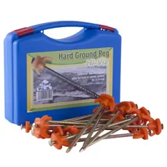 PLS Hard Ground Peg with Hi-Viz Plastic Hook-Box of 20