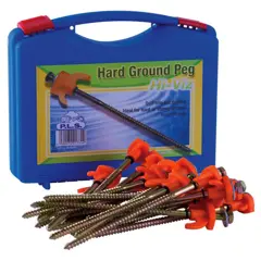 PLS Hard Ground Tent Pegs - Drill Type (Box of 20)