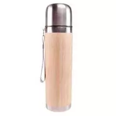 Via Mondo Vacuum Flask 0.5L Stainless Bamboo/Steel