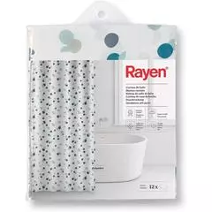 Rayen Shower Curtain White ~~~ Green Dot
