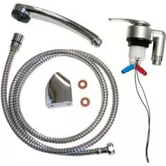 Reich Twist Shower Tap Assembly w/ Duett head ~~~ Push Fit Connectors (Matt Nickel)