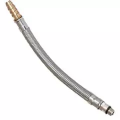 Short flexi armoured hose for Reich Taps
