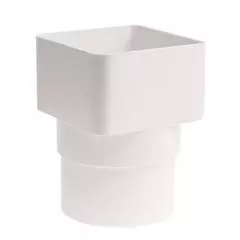 Square line downpipe adaptor white