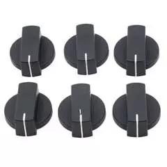 Thetford/Spinflo Plain Knobs - set of 6 (Black)