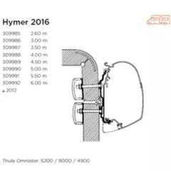 Thule Omnistore Awning Adapter for Hymer 2016 - 3.00m