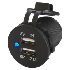 Twin USB with flap