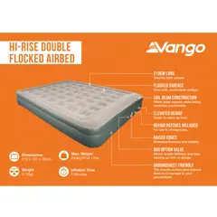 Vango Hi-Rise Double Flocked Airbed