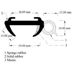 Window Rubber rubber 35mm