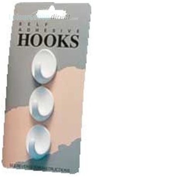 Small Oval Hooks white - pack 3