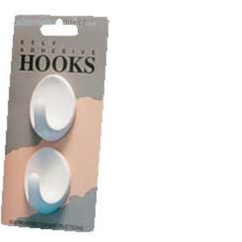 White Large Oval hook - pack 2