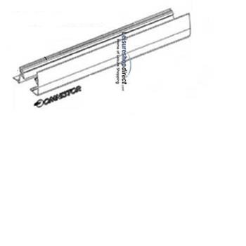 Omnistor 5002 Awning Outside and Inside Lead Rail White 1.4m