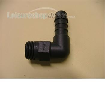 Elbow connector 3/8"BSP male to 1/2" barb