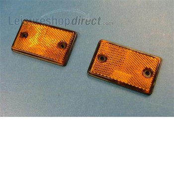 Amber Rectangular Reflectors - Pair