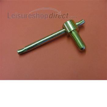 Locking stud for sideways locating car plate