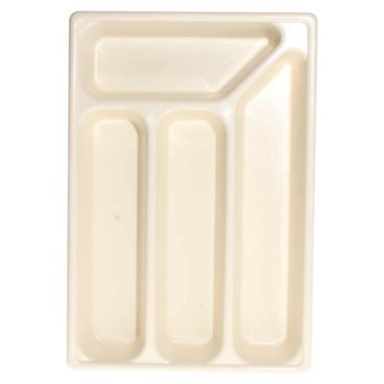 AG Plastic Cutlery Tray with 4 Compartments 356 x 243mm (Barley White)