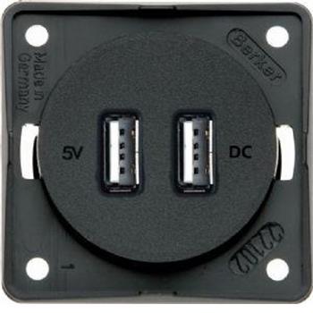 Berker Twin usb charging socket point Anthracite