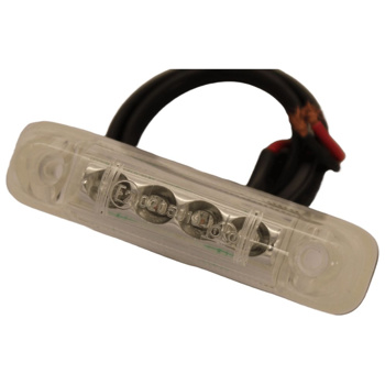 Rear Marker Clear LED 65x16mm 12V