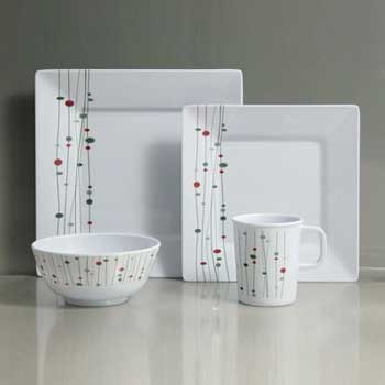 16pcs - Linea Design Melamine Crockery Set - REIMO Modena