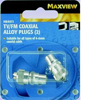 Maxview TV/FM Coxial Alloy Plugs - Blister Pack of 2