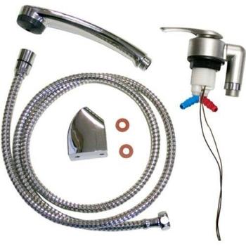 Reich Twist Shower Tap Assembly w/ Duett head & Push Fit Connectors (Matt Nickel)