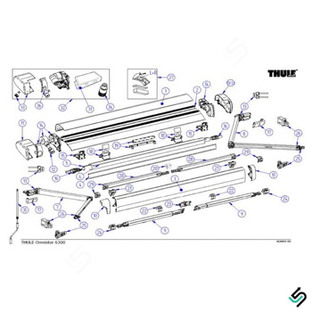 Thule Awnings  Central Clamp Support Arm 6300