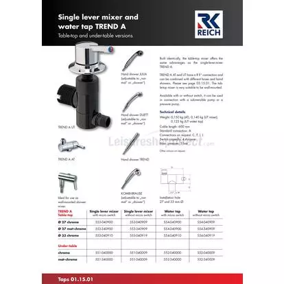Reich Mixer Tap Trend A Table Top Shower – 27mm, MPN F111, EAN 5500001010763