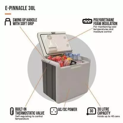 Vango E-Pinnacle 30L 12V/240V Coolbox, Electric Cool Boxes