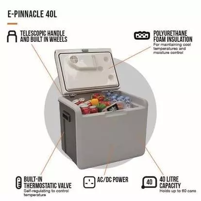 Fridge 40l Electric Cool Box Vango E-Pinnacle 40L 12V/240V