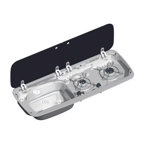 Dometic Smev MO9222L Narrow Combination 2Burner Caravan Hob/Sink (Left