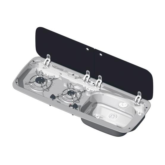 Dometic Smev MO9222R Narrow Combination 2-Burner Caravan Hob/Sink (Right) image 1