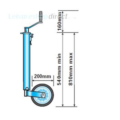 Maypole MP2275 Heavy Duty Trailer Jockey Wheel - 42mm, 2700kg Capacity