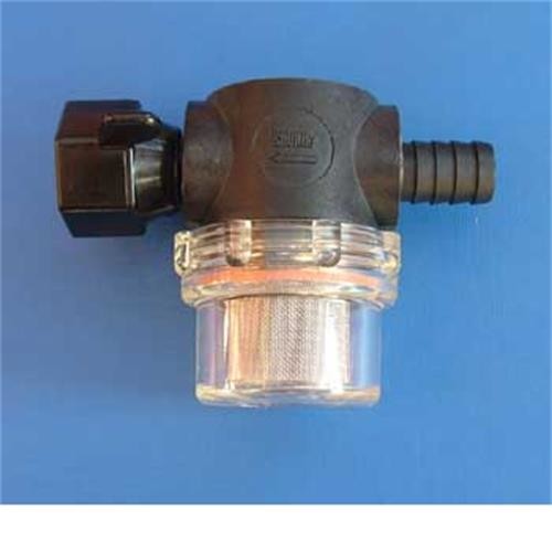 Shurflo strainer, barbed inlet to 1/2" nut image 1