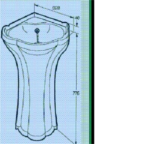 Pedestal K864, water, sinks and showers, plastic sinks