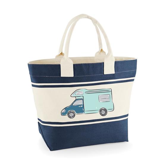 Canvas Deck Bag - Blue - Motorhome Sketch image 1