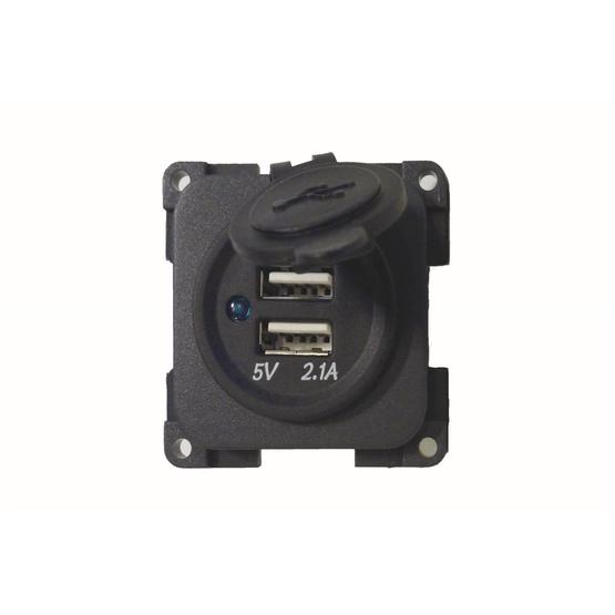 CBE 12v Twin USB Socket - Dark Grey image 1