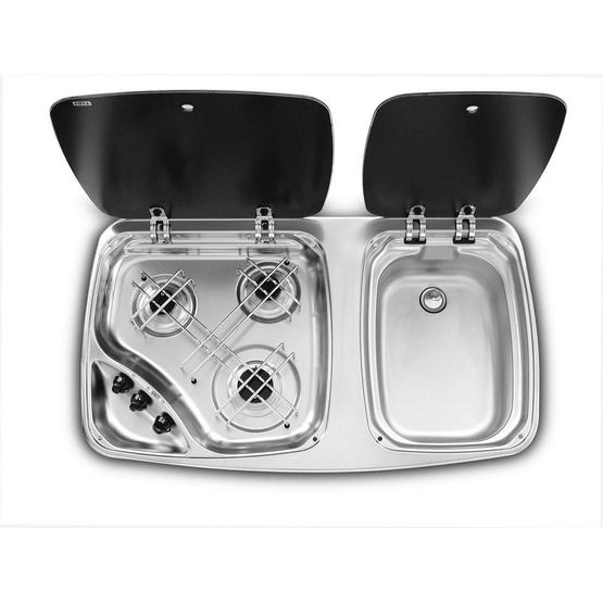 Dometic Smev MO7123 Sink & 3 Burner Hob Combination Unit image 1