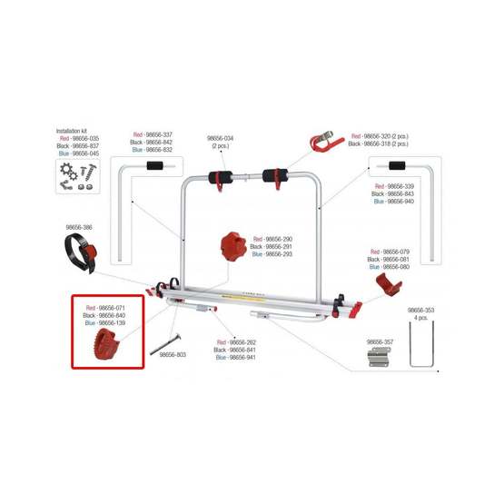 Fiamma Bike Rack Adjuster Tab (Black) for CarryBike Fiamma Code