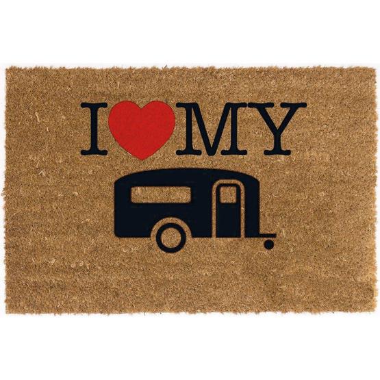 I Love My Caravan Coconut Mat image 1