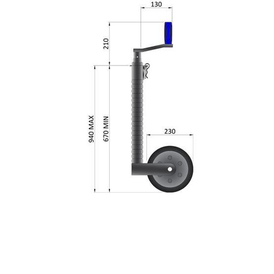 Maypole Heavy Duty Telescopic Ribbed Caravan Jockey Wheel 48mm image 5