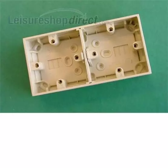 Divided backbox for two single sockets - beige image 1
