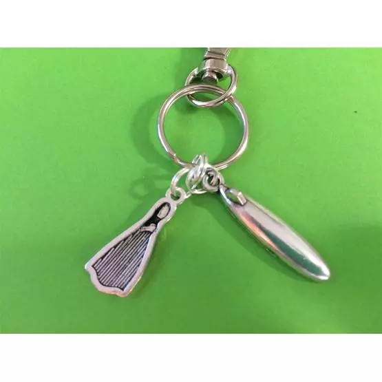 Surfboard and fin (flipper) keyring great christmas/ birthday gift image 2