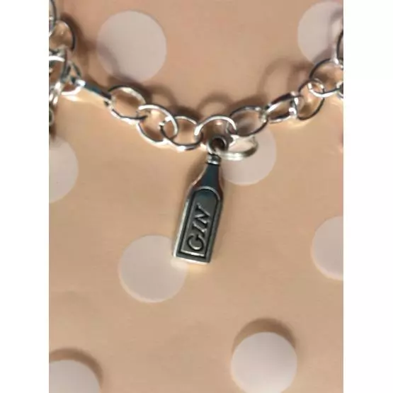 'home sweet motorhome' charm bracelet with wine bottle, wine glasses, gin bottle, cocktail, bottle opener and present charms Great gift image 8