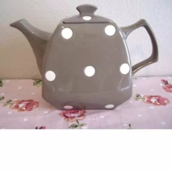 Brown Polka Dot Retro Teapot image 1