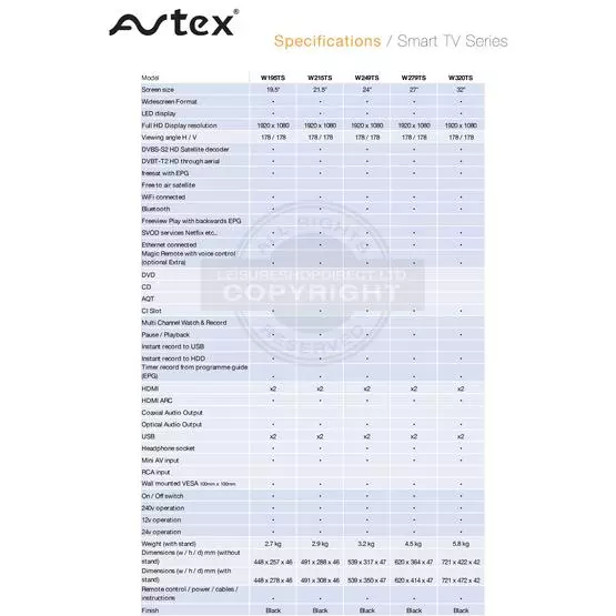 Avtex W320TS 32" Smart TV (240v AC / 12v / 24v DC) image 6