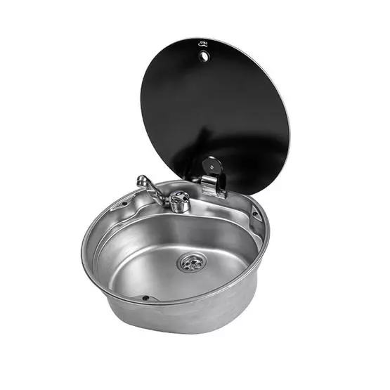 CAN Round Sink with Glass Lid 407mm Dia image 2