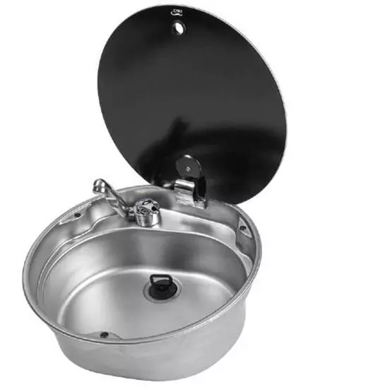 CAN Round Sink with Glass Lid 407mm Dia image 1